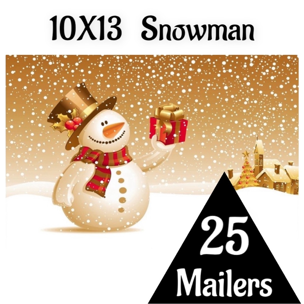 25 10X13 Poly Mailers Snowman Christmas Shipping Envelopes PRICE IS FIRM - Picture 6 of 8
